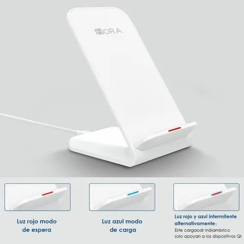 Cargador Inalámbrico 15W Qi para iPhone - Carga Rápida y Soporte Incluido - Blanco | GAR157