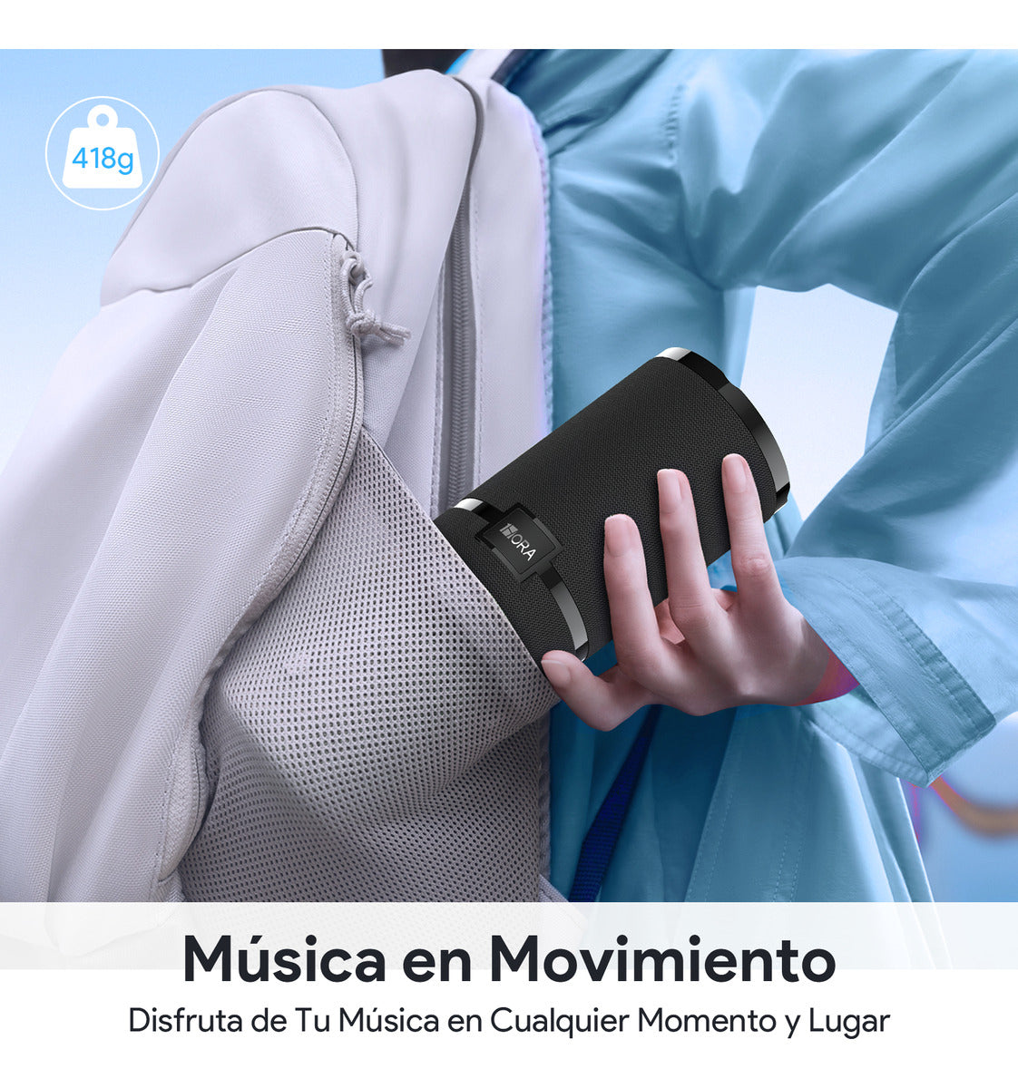 Bocina Bluetooth 5.1 Portátil 1Hora BOC060 | Sonido Estéreo HD, Batería 2400 mAh, TWS, FM, Micro SD, USB