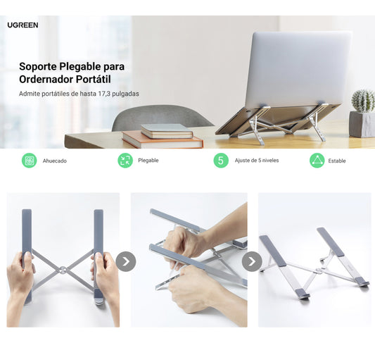 Soporte Portátil De Aluminio Para Laptop 11-17.3 Ajuste De Altura Plegable