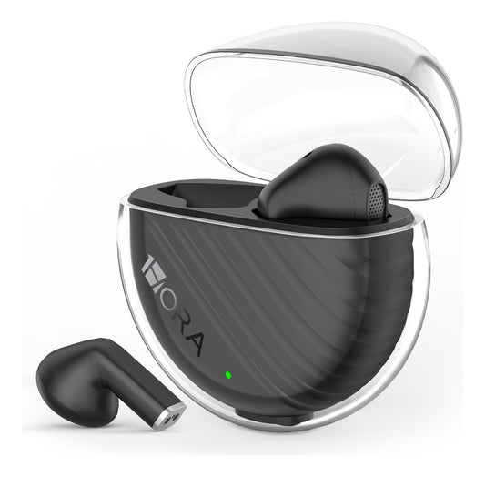Audífonos In-Ear Transparentes Bluetooth 5.3 1Hora AUT209 Negro | Micrófono, Asistente de Voz, Graves Potentes – Ultra Ligeros 3.1 g