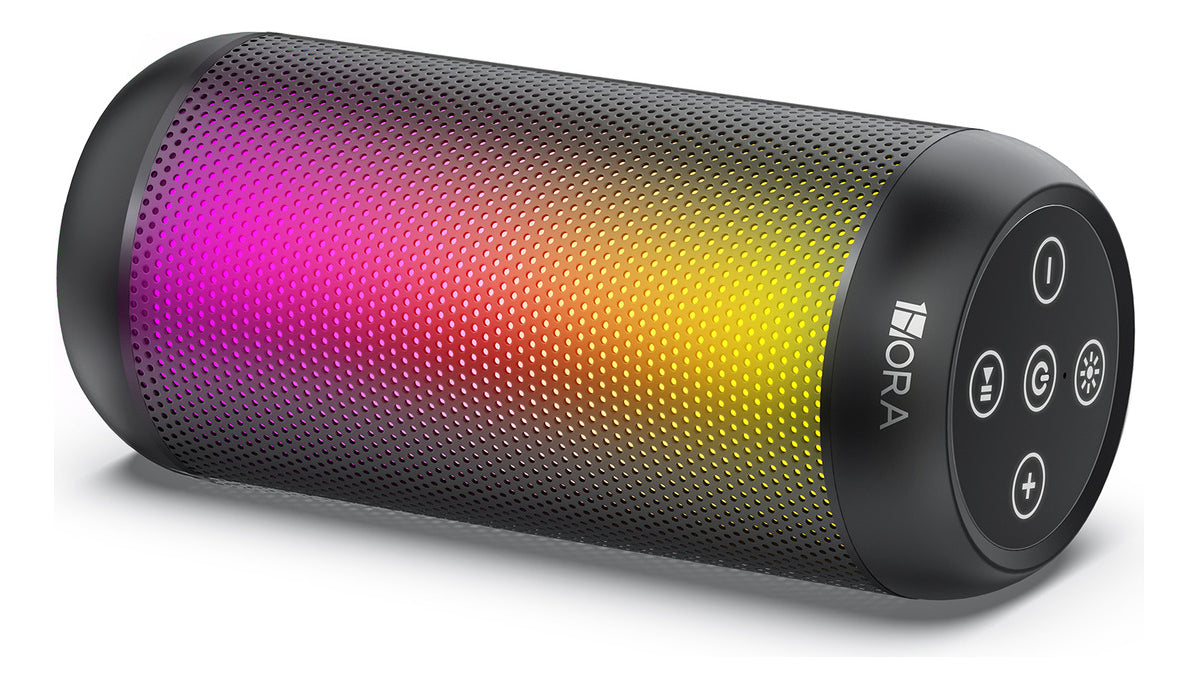 Bocina Bluetooth 5.1 1Hora BOC242 con Luces RGB | Altavoz Portátil TWS, FM, USB, MicroSD, Batería 2400 mAh, Sonido Hi-Fi
