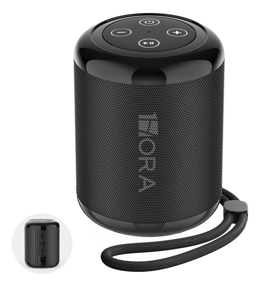 Mini Bocina Bluetooth 5.1 1Hora BOC062 Negro | FM, USB, TF, AUX, TWS, Batería 1500 mAh, Sonido Estéreo Portátil
