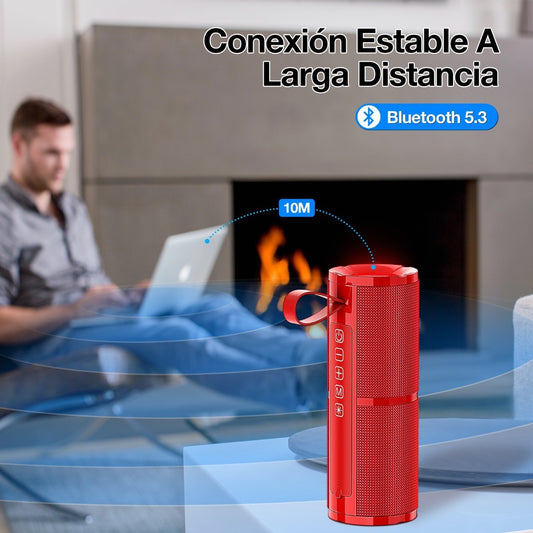 Bocina Bluetooth 5.1 Portátil 1Hora BOC060 | Sonido Estéreo HD, Batería 2400 mAh, TWS, FM, Micro SD, USB