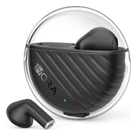 Audífonos In-Ear Transparentes Bluetooth 5.3 1Hora AUT209 Negro | Micrófono, Asistente de Voz, Graves Potentes – Ultra Ligeros 3.1 g