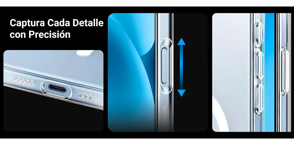 Funda Protectora Magnética Transparente Para iPhone 16