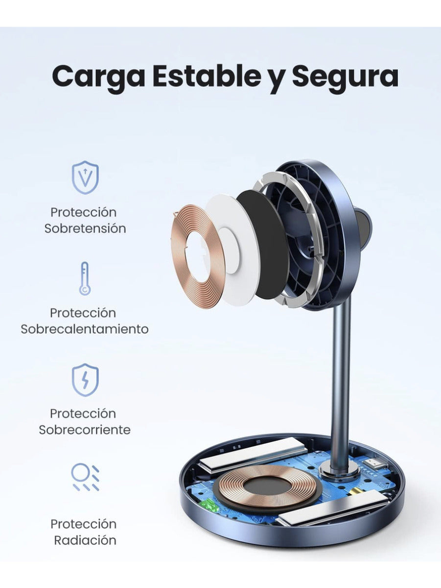 Ugreen Soporte Cargador 2 En 1 Magsafe Carga Inalambrica para iphone airpods