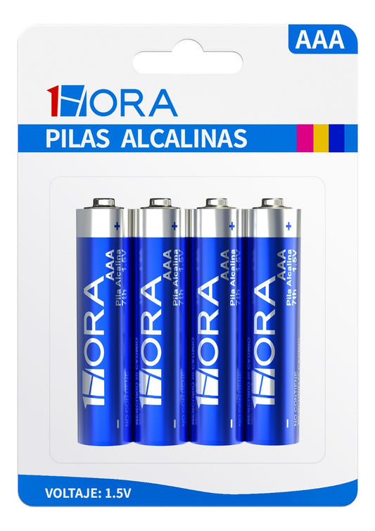 Paquete de 4 Pilas Alcalinas AA 1Hora - Alto Rendimiento y Duración Prolongada - GAR135