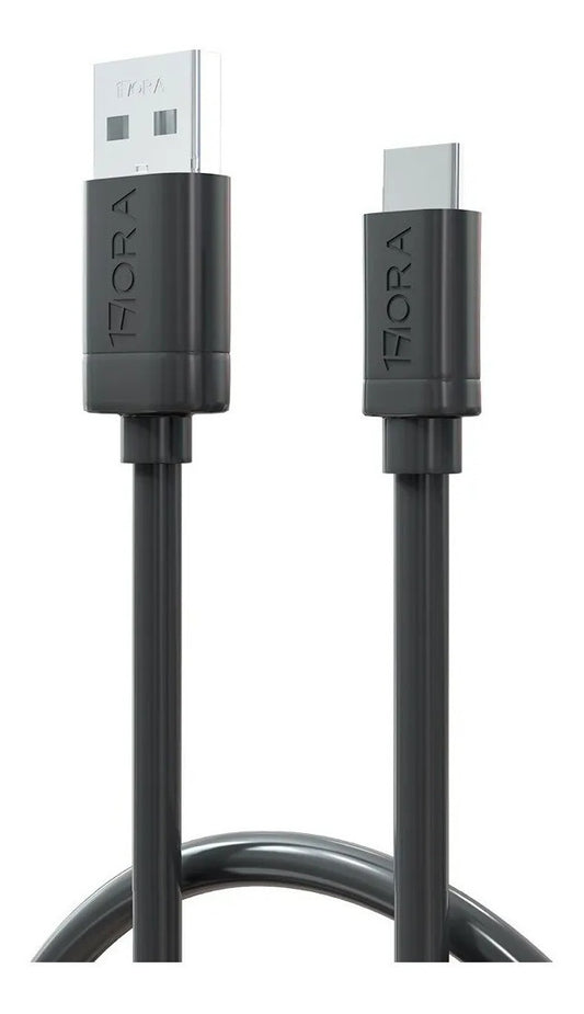 Cable Tipo C a USB CAB184 | Carga Rápida 2.0A, 1 Metro, Color Negro – Uso Diario 1Hora