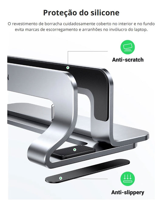 Soporte vertical de aluminio Ugreen 20471 para ordenador portátil y tableta, color plateado