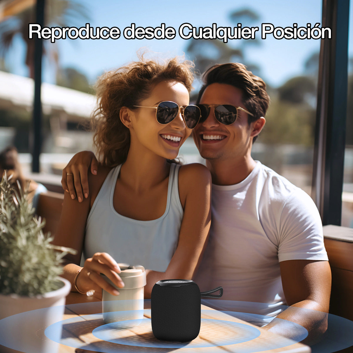 Bocina Bluetooth 1Hora BOC243 Portátil | Altavoz Inalámbrico con TWS, FM, USB, MicroSD, AUX y Soporte Antideslizante