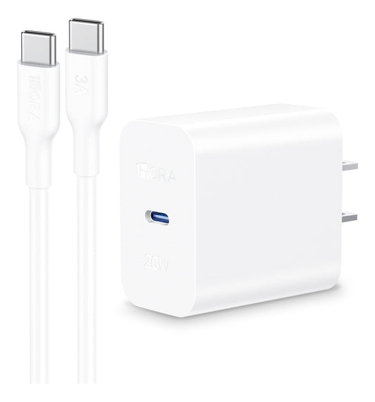 Cargador Rápido 20W USB C a C con Cable Incluido - Compatible con iPhone 16, Samsung, Xiaomi - GAR153
