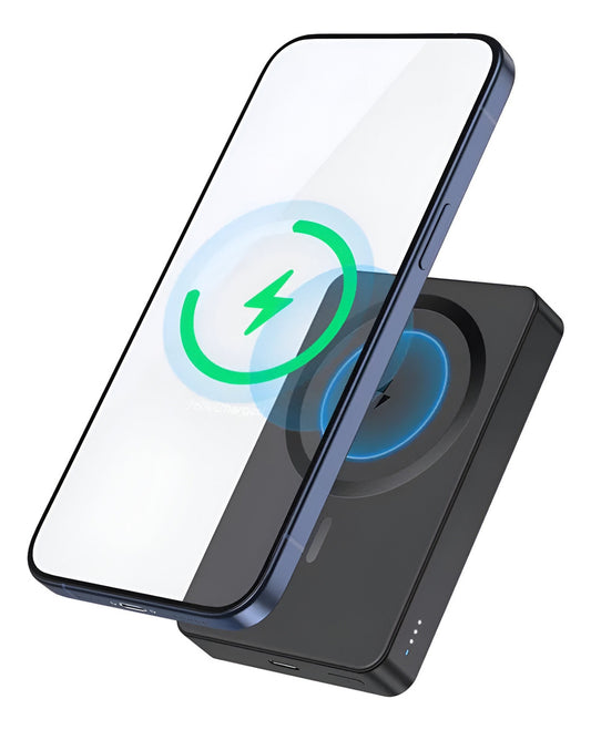 Power Bank Inalámbrico MagSafe 5,000mAh – Carga Rápida 15W GAR277 | iPhone, Samsung, Xiaomi – Negro