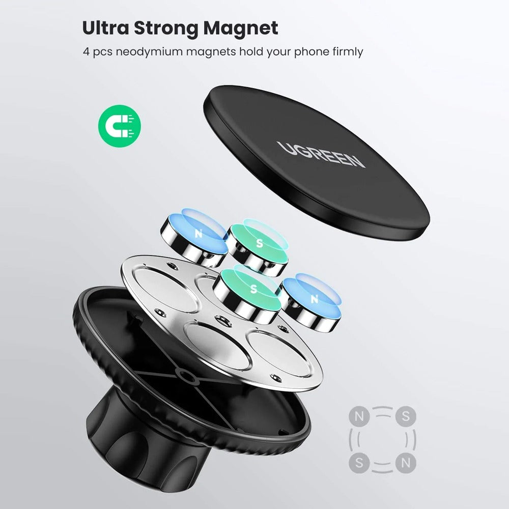 Soporte magnético Ugreen para vehículo, smartphone, teléfono móvil