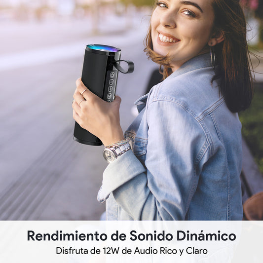Bocina Bluetooth 5.1 Portátil 1Hora BOC060 | Sonido Estéreo HD, Batería 2400 mAh, TWS, FM, Micro SD, USB