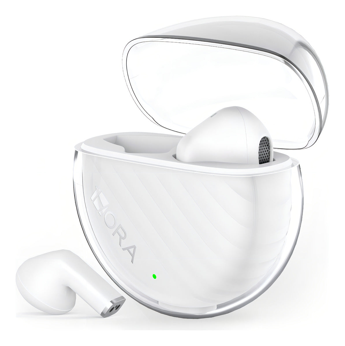 Audífonos In-Ear Transparentes Bluetooth 5.3 1Hora AUT209 Blanco | Micrófono, Asistente de Voz, Graves Potentes – Ultra Ligeros 3.1 g