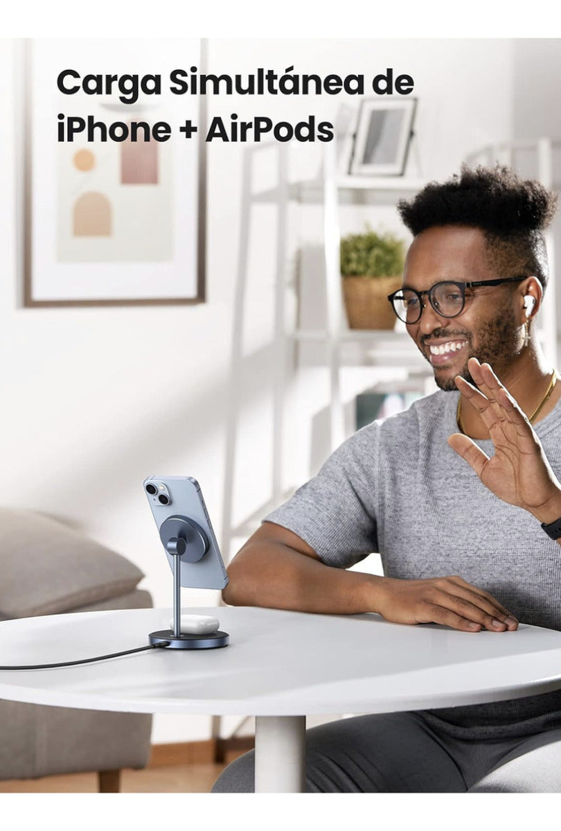 Ugreen Soporte Cargador 2 En 1 Magsafe Carga Inalambrica para iphone airpods